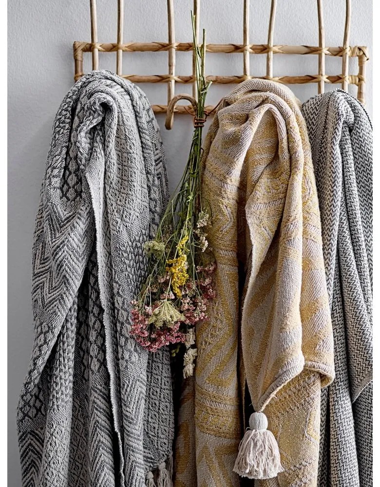 Throw szürke pamut takaró, 130 x 160 cm - Bloomingville