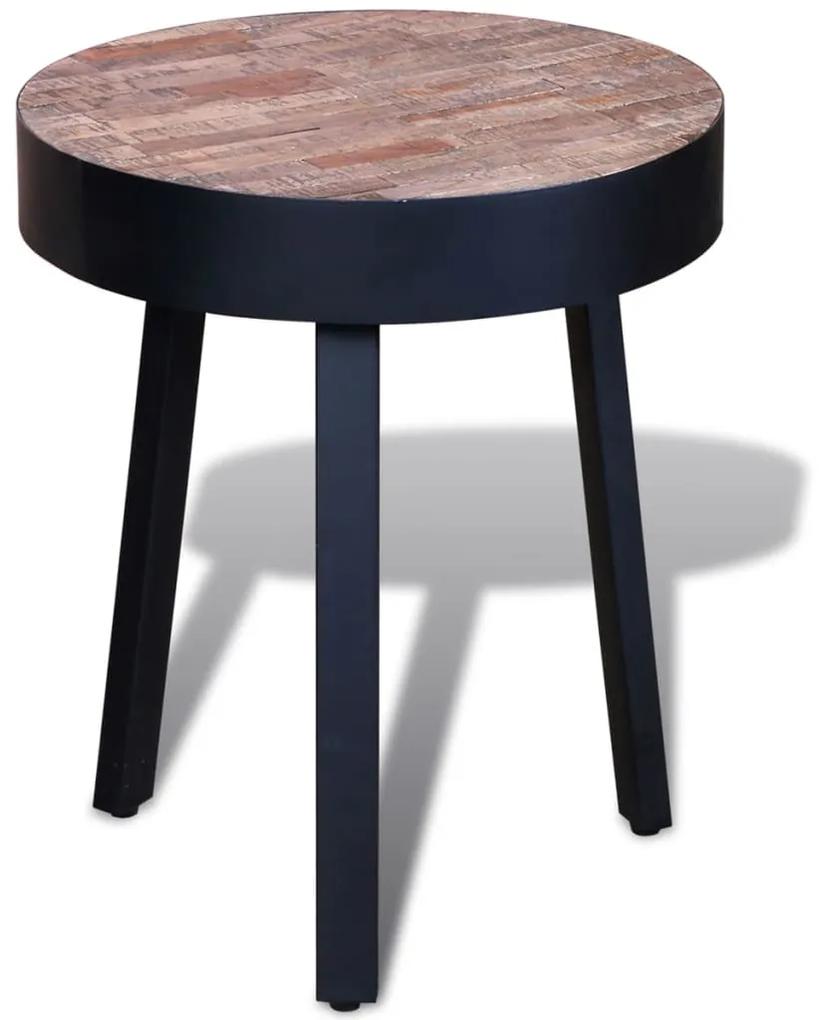 vidaXL kör alakú újrahasznosított tíkfa kisasztal