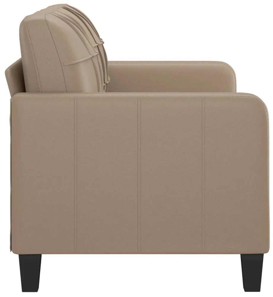 2 személyes cappuccino színű műbőr kanapé 140 cm