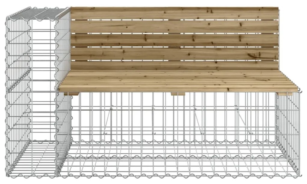 tömör impregnált fenyőfa gabion kerti pad 122x71x65,5 cm