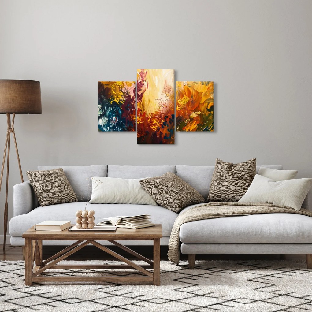 Kép - Absztrakt festmény a virágokról (90x60 cm)