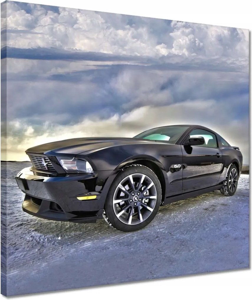 Vászonkép 40x40 Ford Mustang a hóban Autó Klasszikus Made in Usa