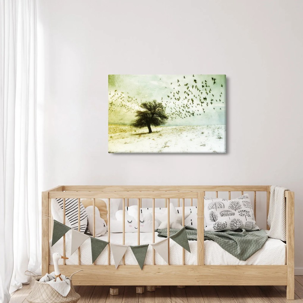 Kép - Festett madárállomány (90x60 cm)
