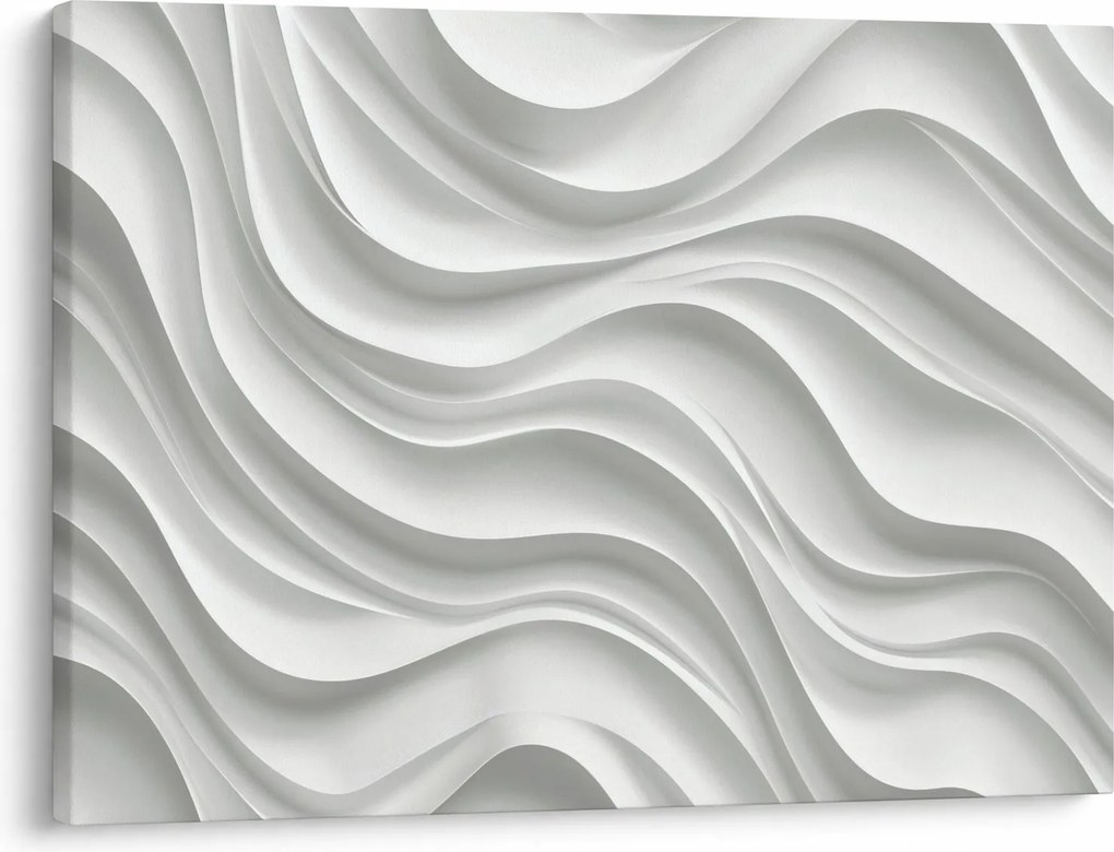Kép - 3D fehér hullámok (70x50 cm)