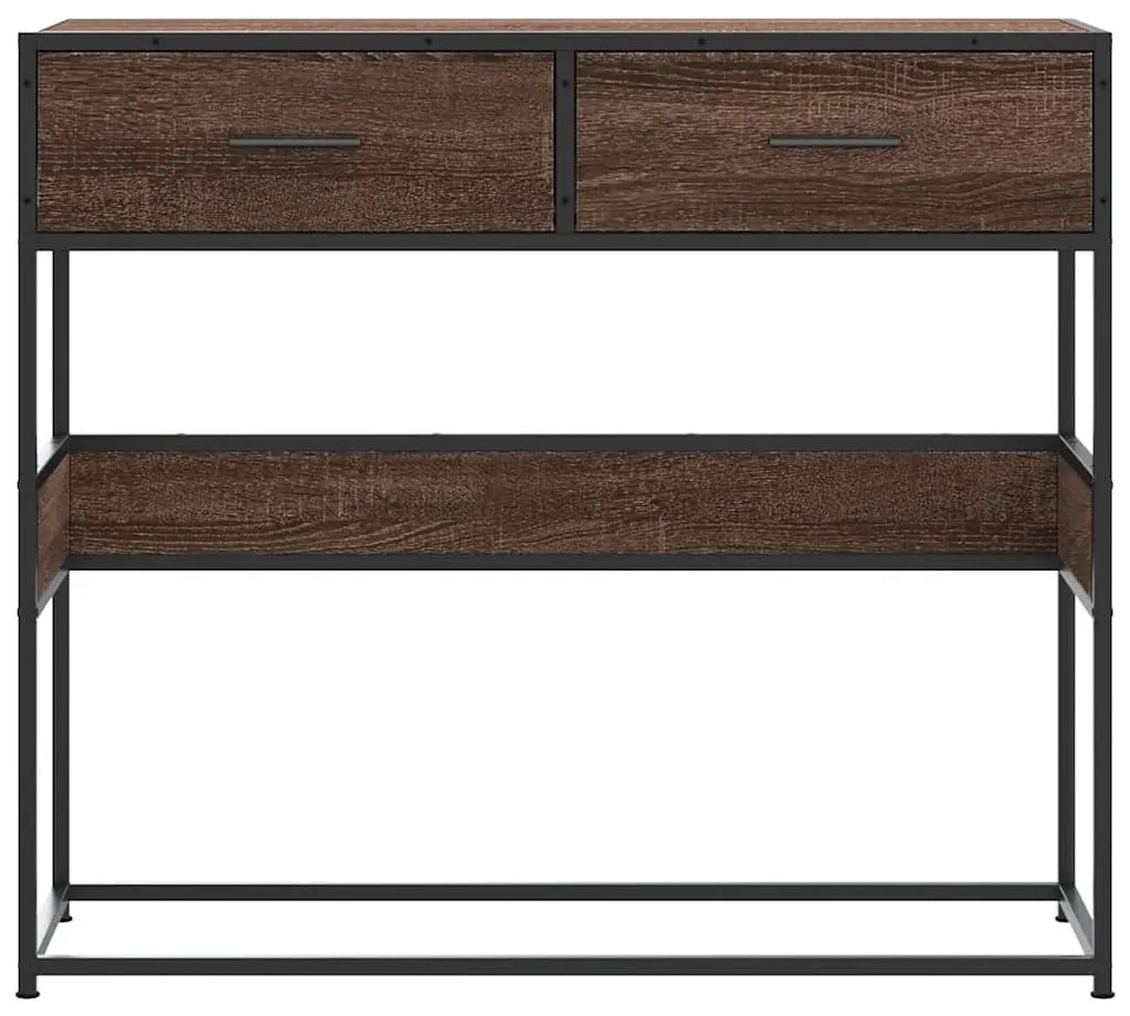 barna tölgyszínű szerelt fa tálalóasztal 90x35x80 cm