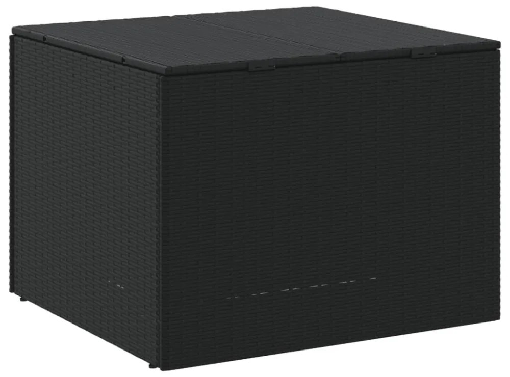 fekete polyrattan kerti tárolóláda 291 L
