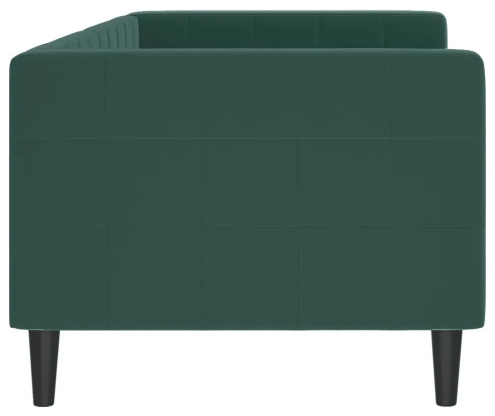 sötétzöld bársony kanapéágy 80 x 200 cm