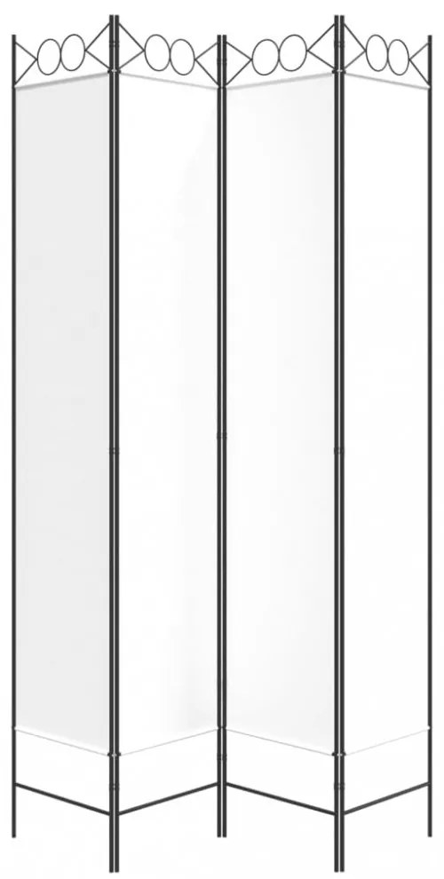 4 paneles fehér szövet térelválasztó 160x220 cm