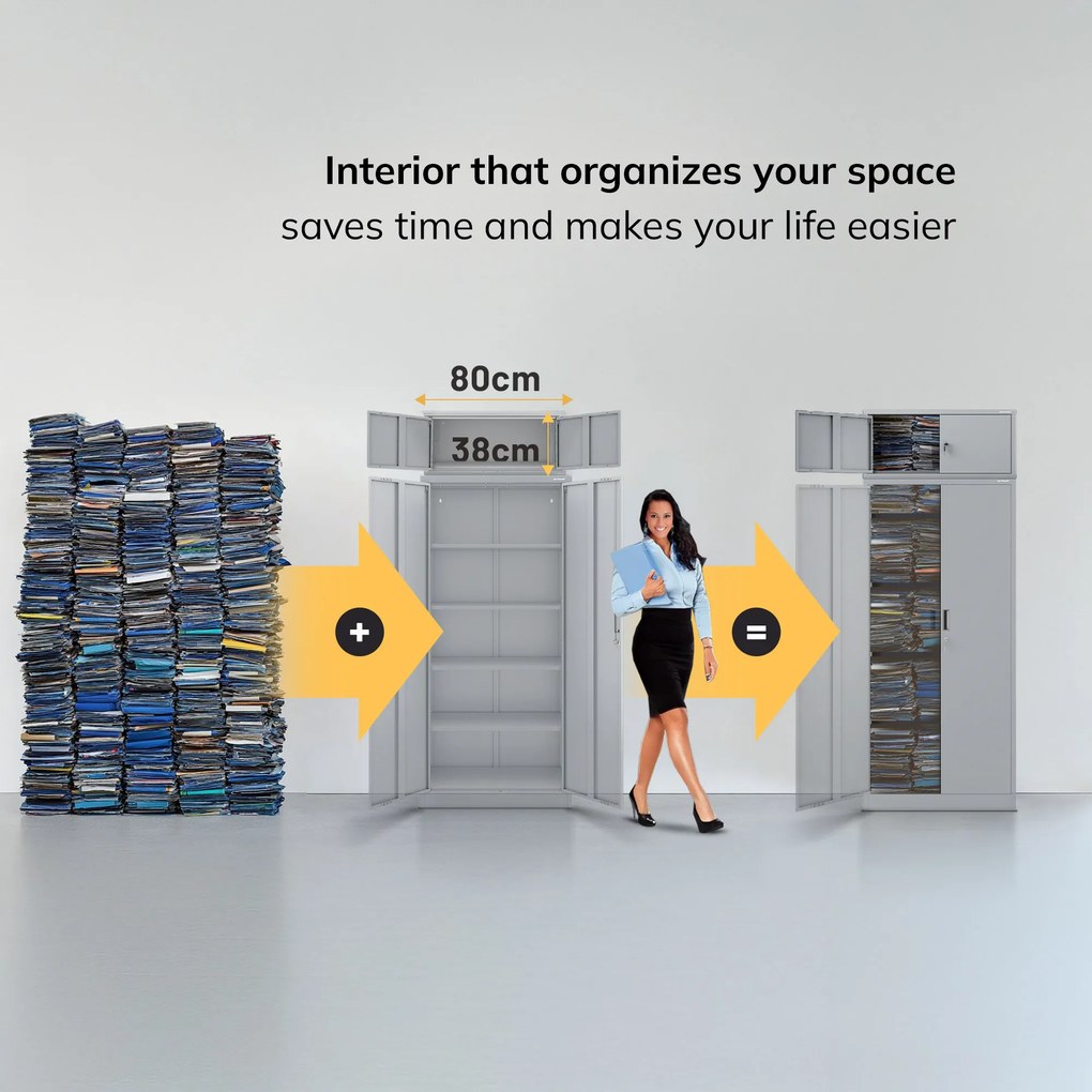 EWA Compact szekrényfeltét 800 x 380 x 400 mm, szürke