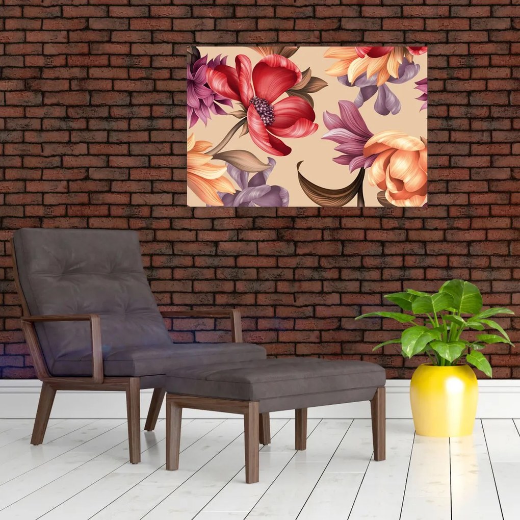 Kép - Vintage virágok (90x60 cm)