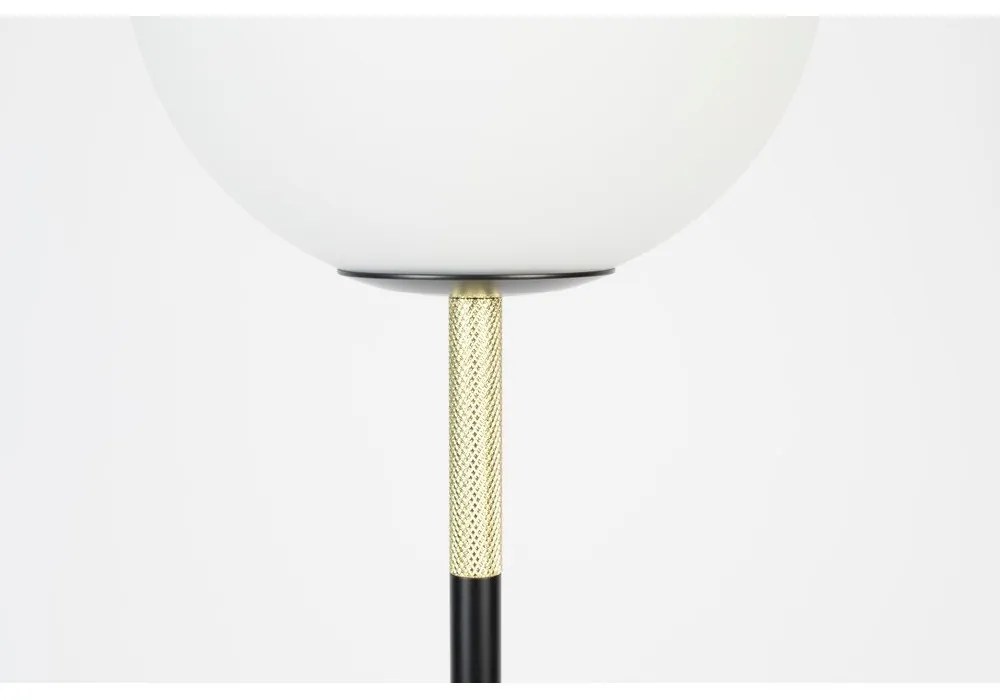 Fekete-fehér állólámpa üveg búrával (magasság 145 cm) Orion – Zuiver