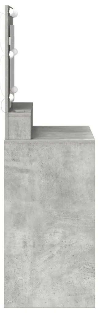 Sminktükör LED Fénnyel Beton Szürke 79x41x135 cm