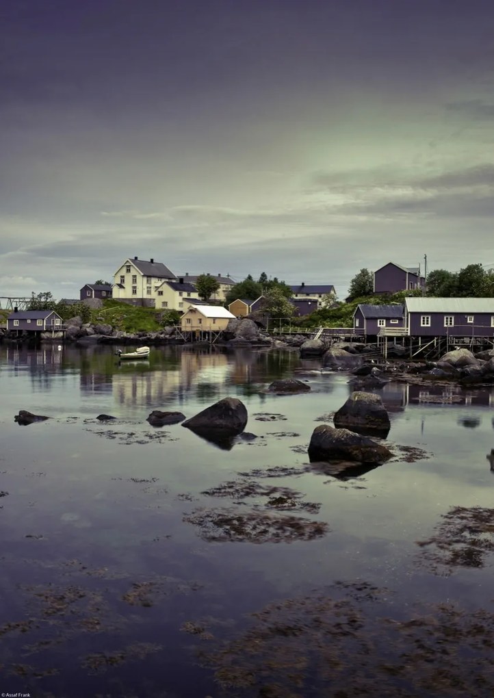 Poszter 29,7x42cm Norvég fjord partvonal, Assaf Frank