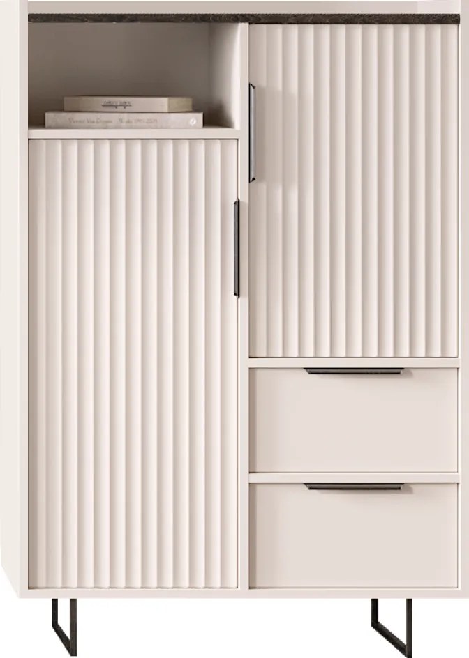 Komód, kasmír/mink arvadonna gesztenye, FRESIO KOM2D2S