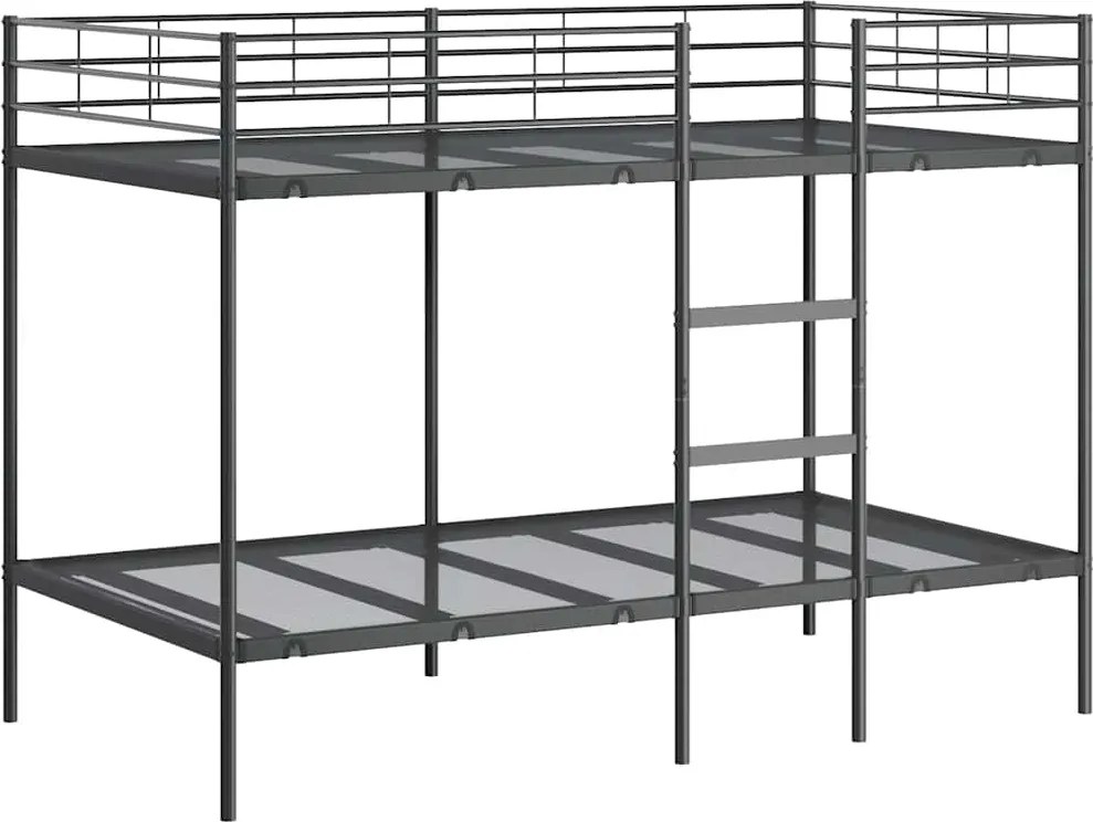 vidaXL fekete acél emeletes ágy matrac nélkül 107 x 203 cm