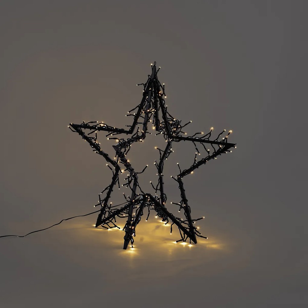 Karácsonyi csillag fekete csillag LED-del, IP44 - Brilli