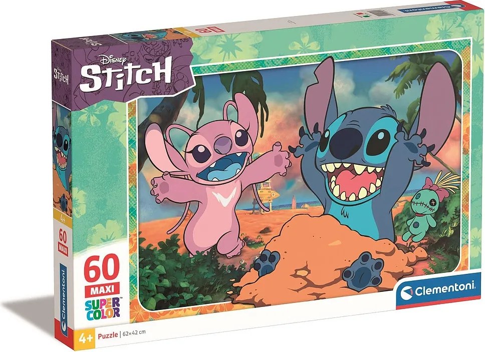 Disney Lilo és Stitch, A csillagkutya Sand 60 db-os maxi puzzle Clementoni