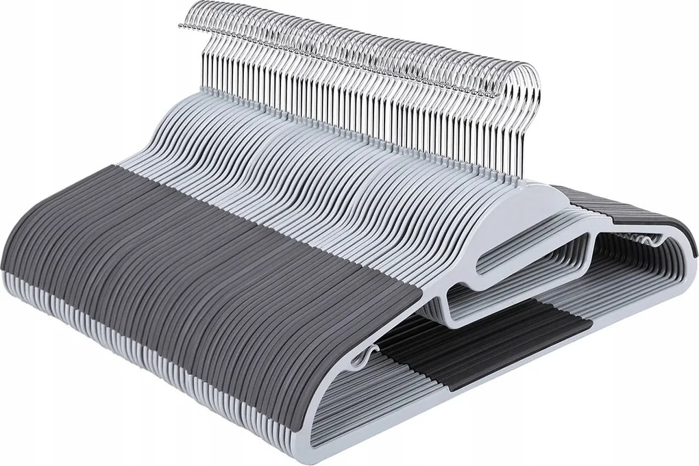 Ruhaakasztók 20 db kabátakasztó műanyag akasztó szürke