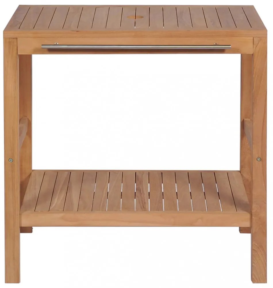 Tömör tíkfa fürdőszobai pipereszekrény folyami kő mosdóval