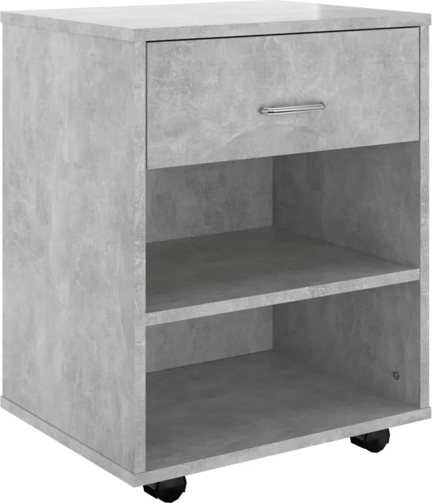 vidaXL betonszürke szerelt fa kerekes szekrény 46x36x59 cm