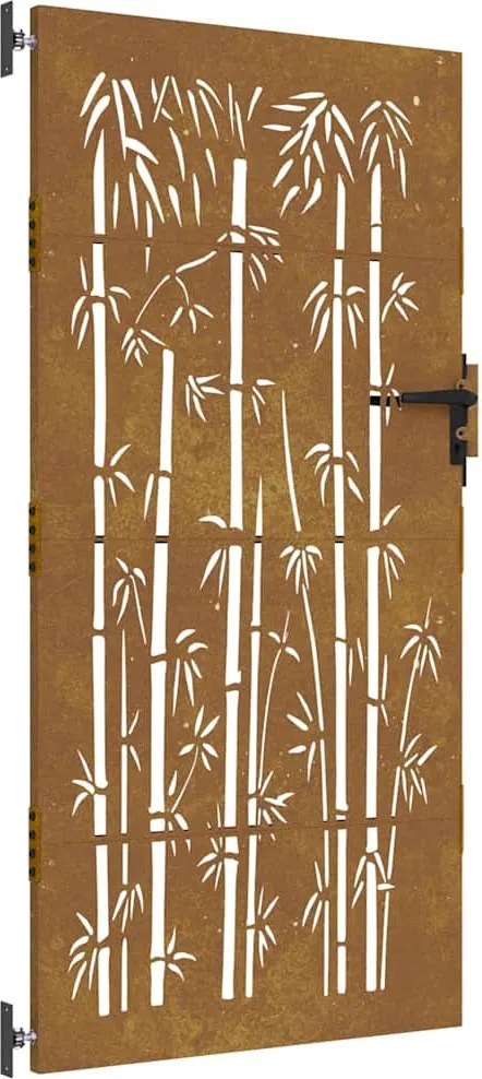 vidaXL bambuszmintás corten acél kerti kapu 85 x 175 cm