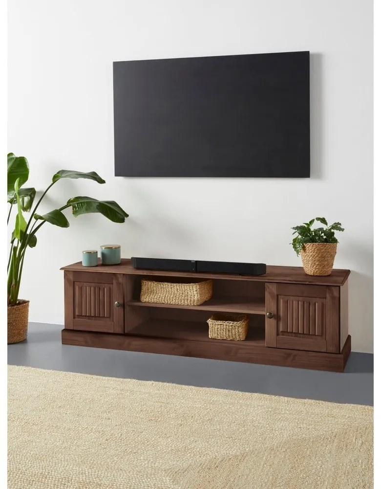 Barna borovi fenyő TV-állvány 45x40 cm Mille – Støraa