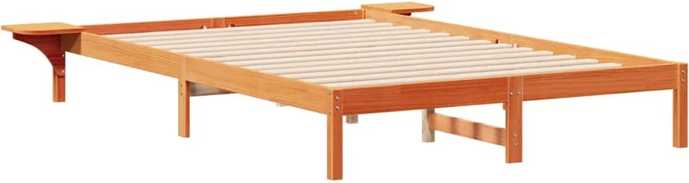 vidaXL Ágykeret éjjeliszekrényekkel Faggyú barna 140 x 210 cm