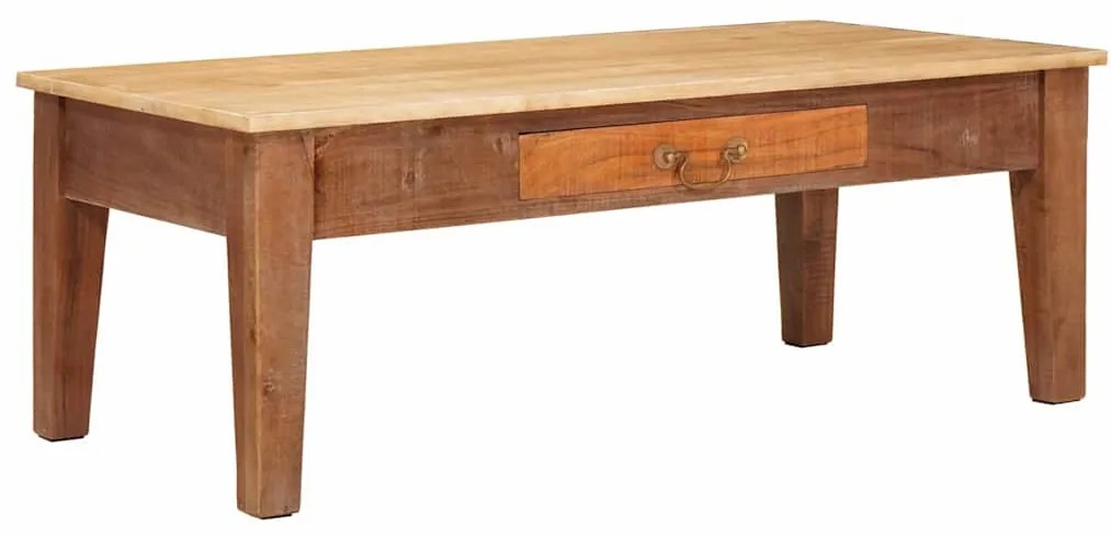 vidaXL Dohányzóasztal fiókkal Barna 110 x 55 x 40 cm Tömör Mangófát