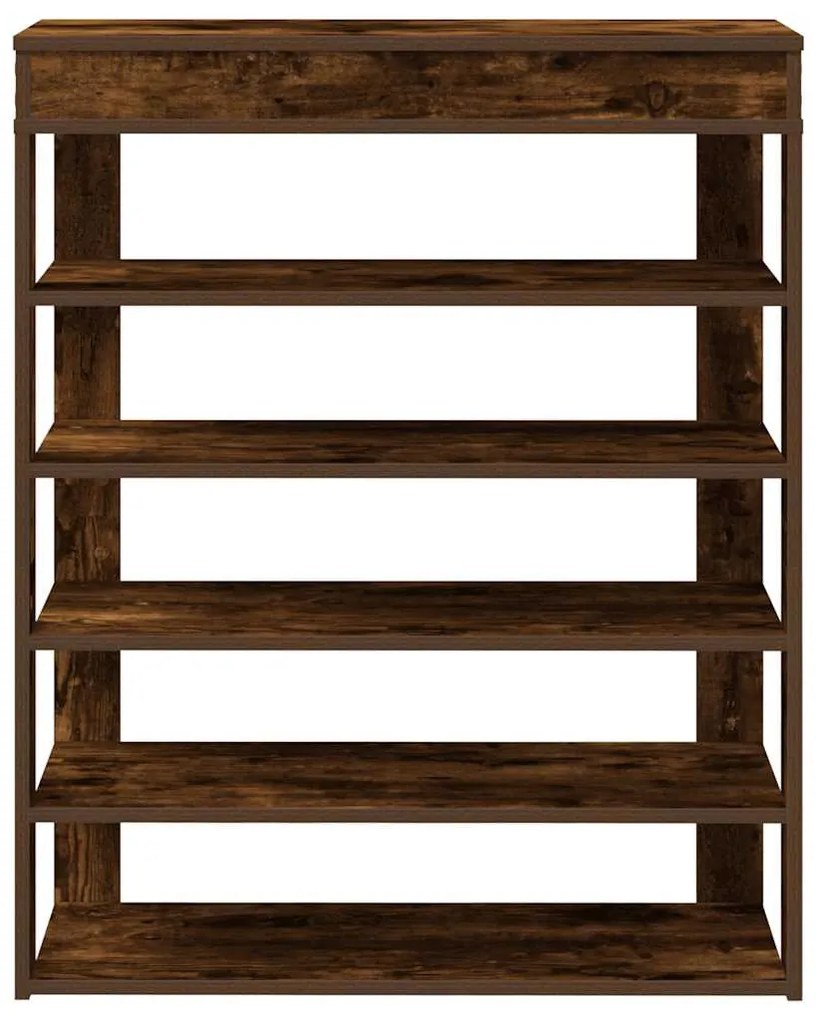 füstös tölgy színű szerelt fa cipőtartó 80x30x98 cm