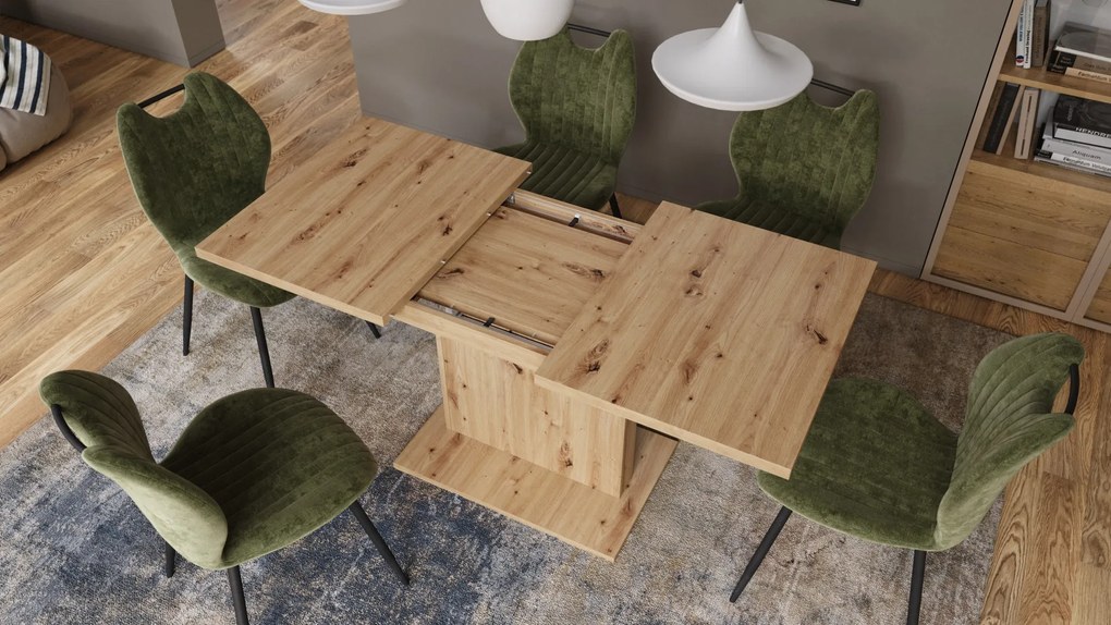 Mazzoni ASTON MINI Artisan Tölgy - MODERN NYITHATÓ EMELHETŐ DOHÁNYZÓASZTAL ÉTKEZŐASZTAL ÁTALAKÍTHATÓ ASZTAL