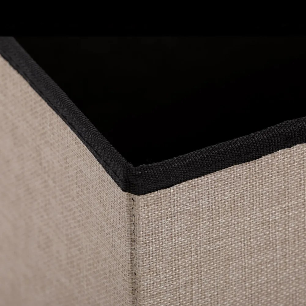 Taburet Cu Depozitare Material Textil Crem. TAB-461