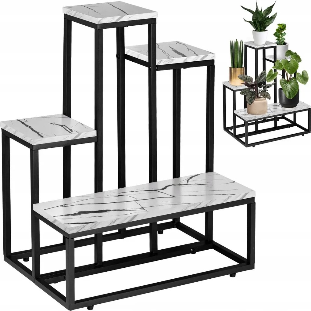 Álló virágágyás Antires fehér márvány fém