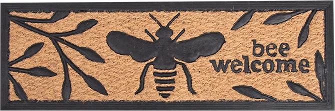Méhecske mintás gumi és kókuszrost lábtörlő, 75 x 25 cm