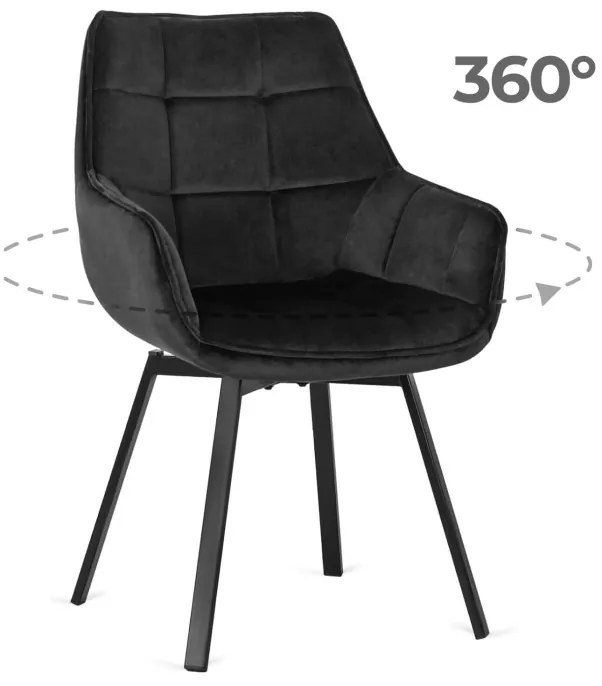 Forgó Étkezőszék Fekete Színben. LUNA