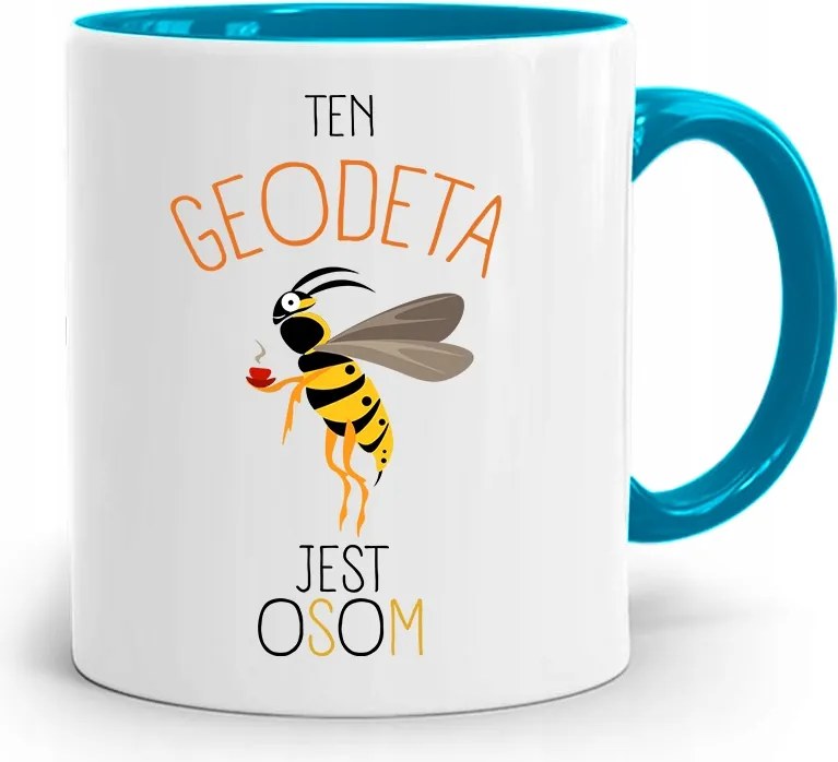 Kék Bögre Földmérőnek Ajándék Nyomtatott Fotóval