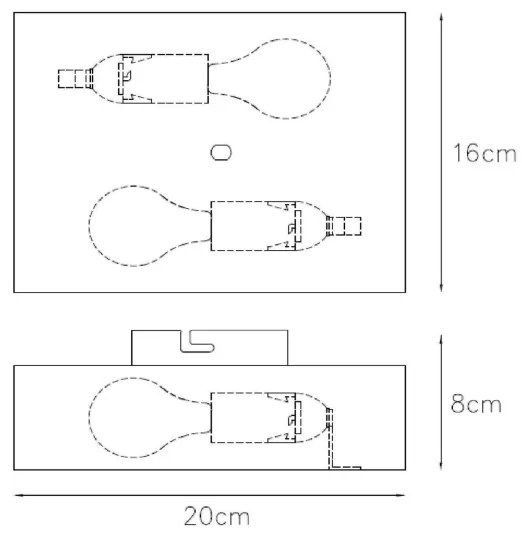 Lucide 12222/02/30 - Fali lámpa OVALIS 2xE14/9W/230V