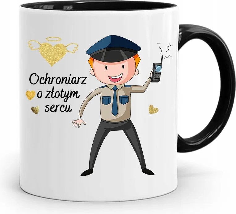 Őrző-védő Bögre Fekete Ajándék fényképes nyomattal