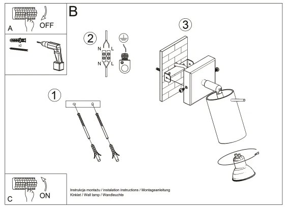 Brilagi -  LED Fali spotlámpa ASMUS 1xGU10/7W/230V fekete