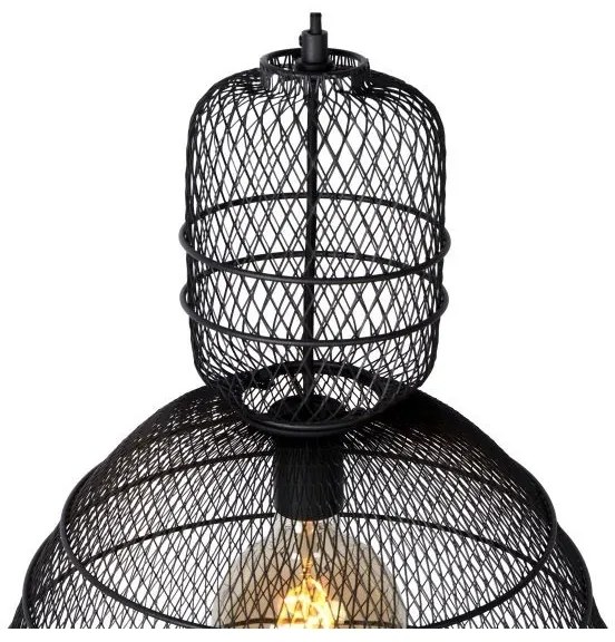 Lucide 78395/01/30 - Csillár zsinóron GASSET 1xE27/60W/230V fekete