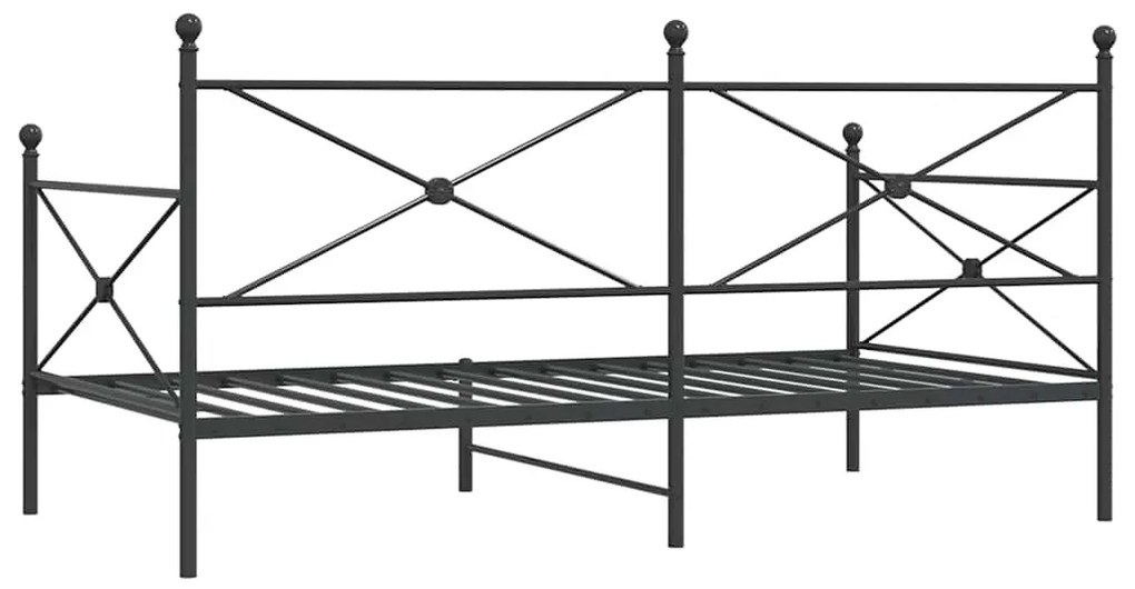 kanapéágy matrac nélkül fekete 100x200 cm acél