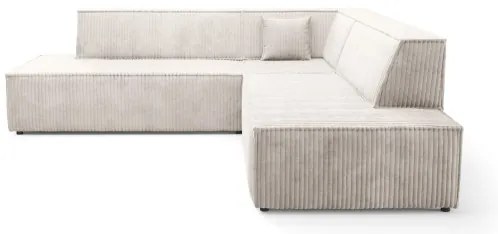 Ággyá nyitható, jobb oldali L-alakú TERAMO sarok ülőgarnitúra tárolóval, bézs