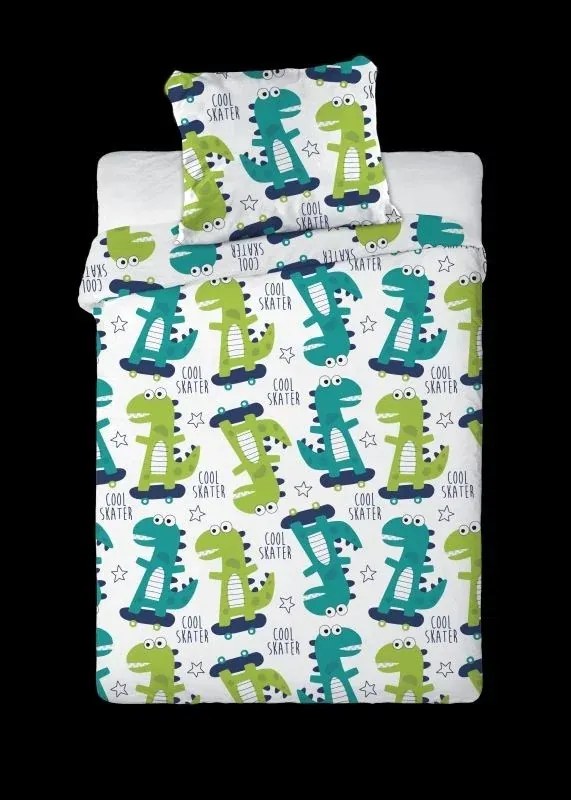 FARO Pamut ágyneműhuzat kiságyba Dino skate - 100x135 cm + 40x60 cm