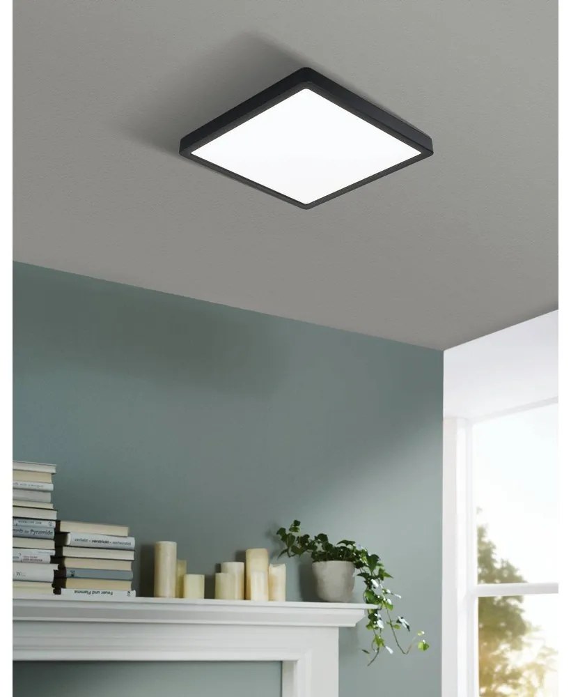 Fekete LED mennyezeti lámpa 28,5x28,5 cm FUEVA 5 – EGLO