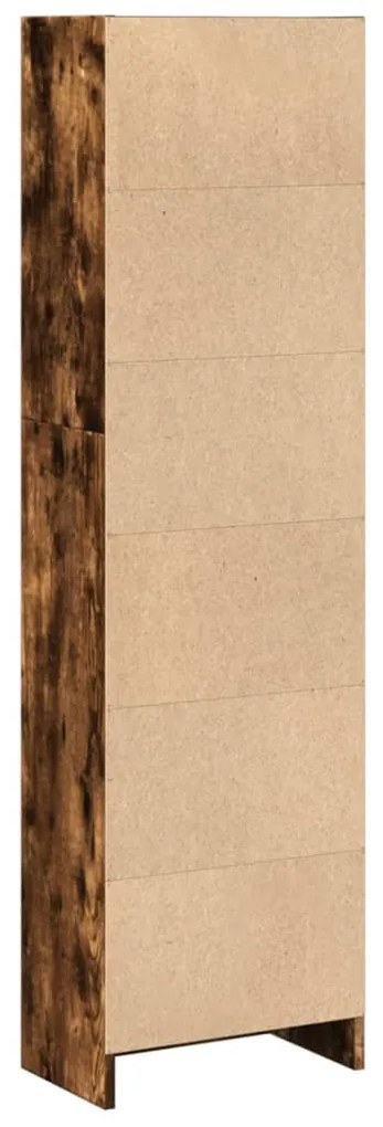 füstös tölgy színű szerelt fa könyvszekrény 40 x 24 x 143 cm