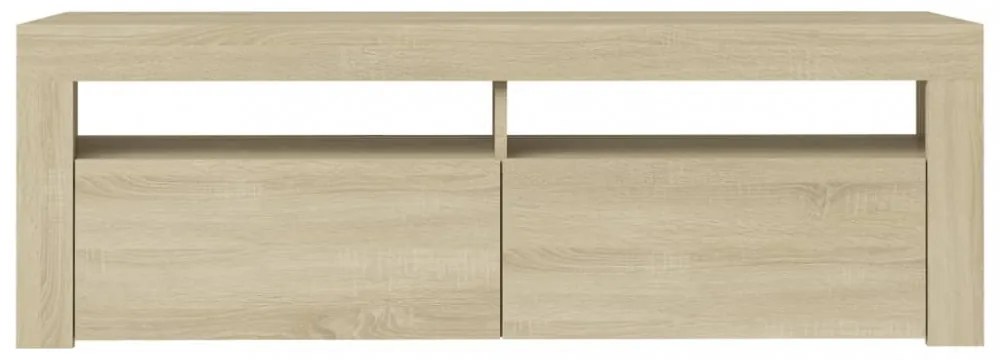 sonoma tölgy színű TV-szekrény LED-lámpákkal 120 x 35 x 40 cm