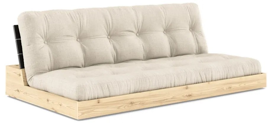 Szürke-bézs len kinyitható kanapé 196 cm Base – Karup Design