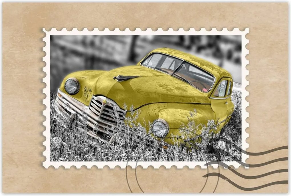 Poszterek 90x60 Sárga oldtimer