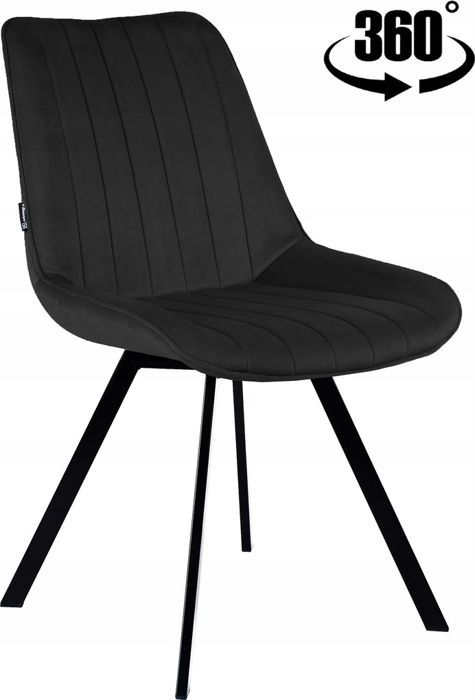 Kárpitozott velúr forgószék fekete étkező nappaliba Lapo 2