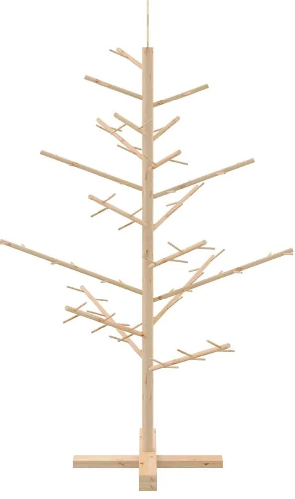 Fából készült Karácsonyfa Természetes 125 cm Tömör fenyőfa