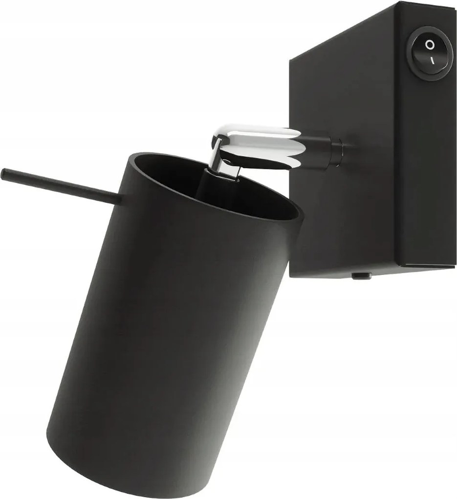 Fali lámpa állítható reflektor kapcsolóval fekete Sollux Lighting